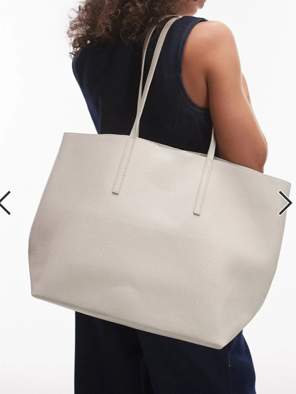 NWOT MANGO Large Tote Bag in Beige - Picture 3 of 11